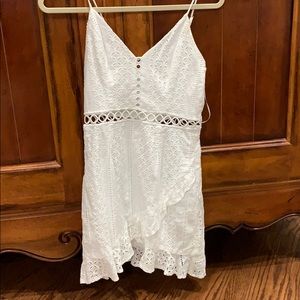 White Lace Ruffle Dress